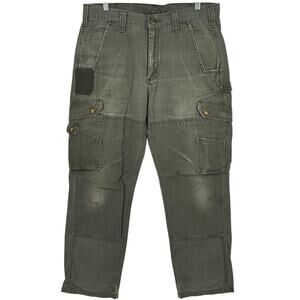 VTG Mens Carhartt Ripstop Carpenter Canvas Work Pants Double Knee B342 MOS 34x32